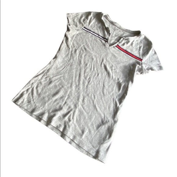 {Tommy Hilfiger} Women's Split-Neck T-Shirt - Picture 2 of 7